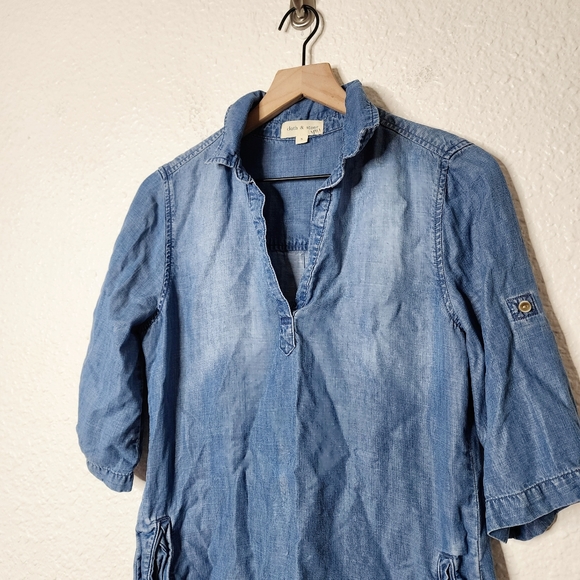 Cloth & Stone Chambray Shirt Dress Size Small - Picture 5 of 6